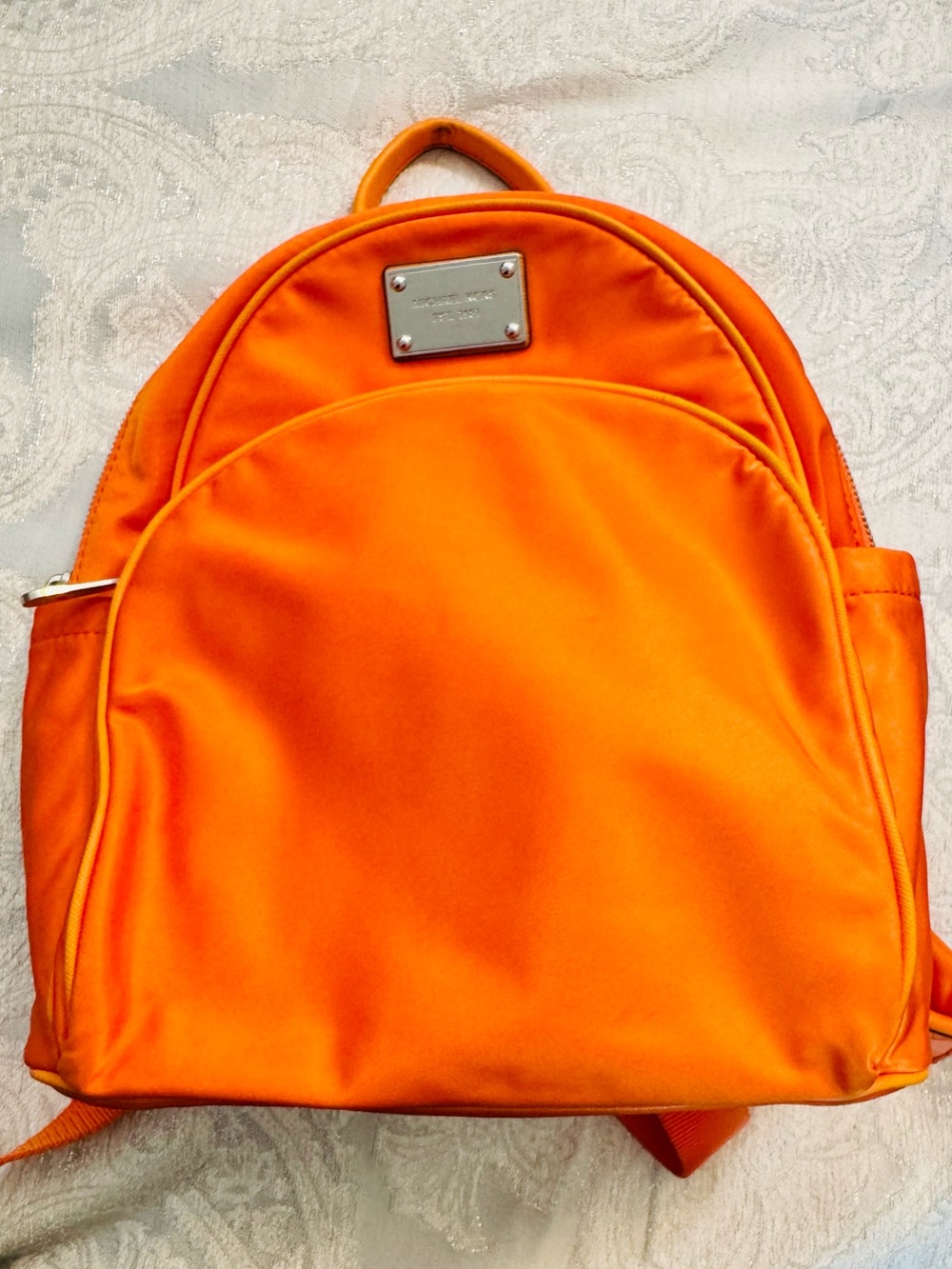 Michael Kors Orange Nylon Backpack - Picture 2 of 5